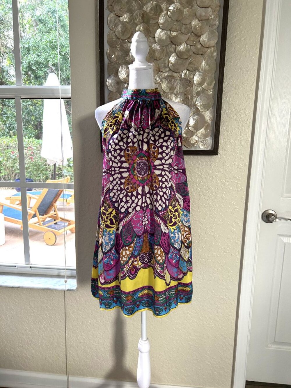 Versace Style Tie Back Swing Dress